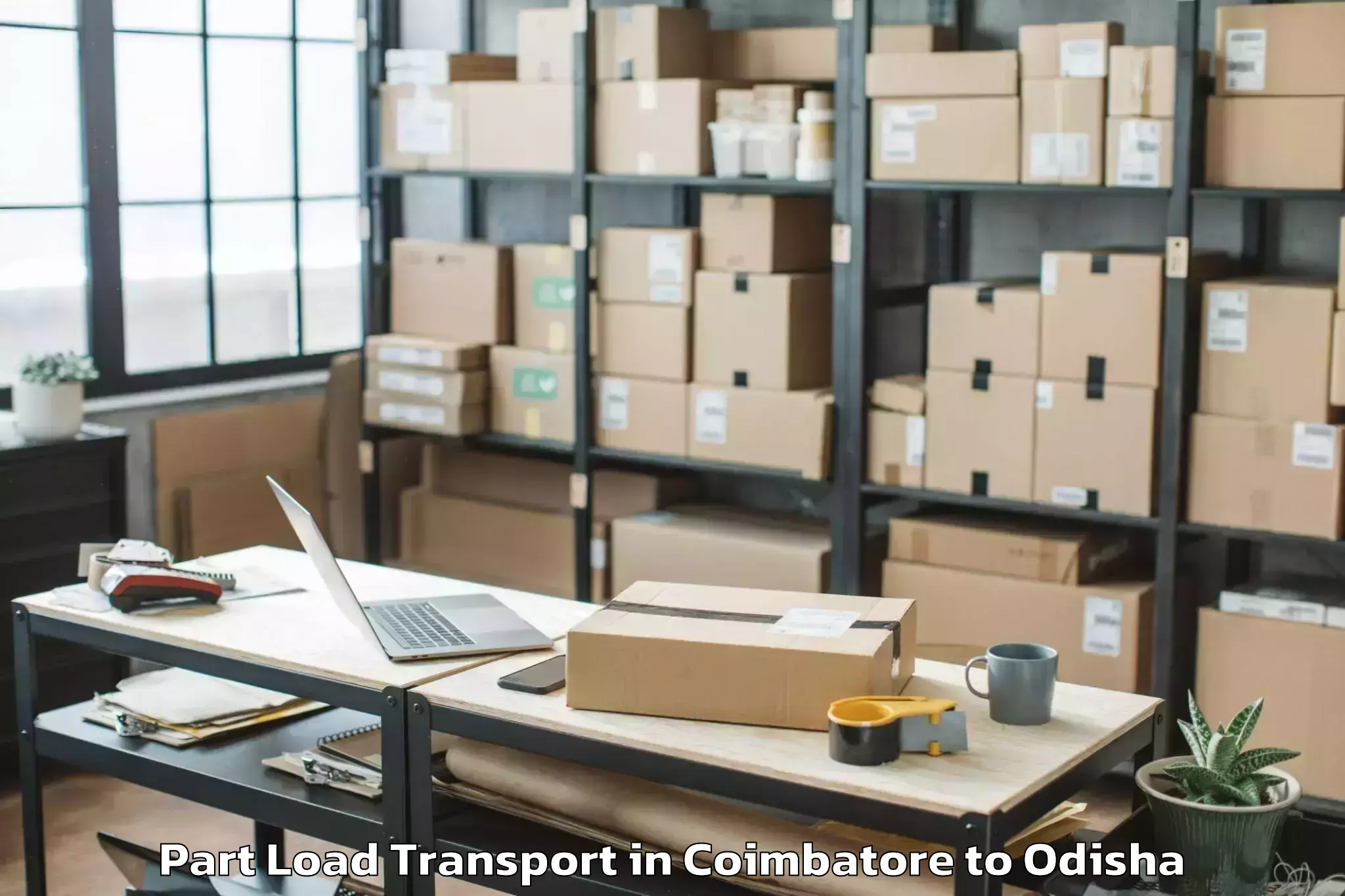 Reliable Coimbatore to Bhubaneswar Airport Bbi Part Load Transport